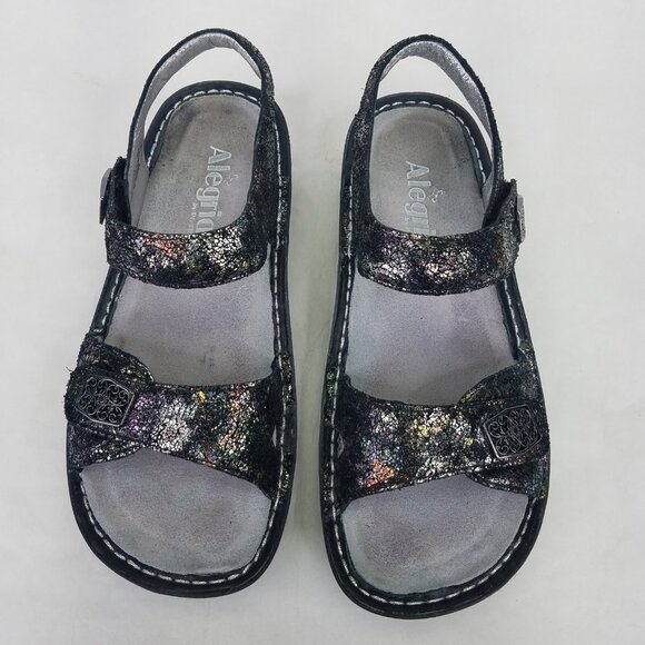 Alegria Vienna Platform Sandals Women's 36 US 6 Metallic Rainbow Leather VIE-280 - Picture 3 of 16